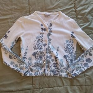 J. Crew Floral Sweater Cardigan Sz S